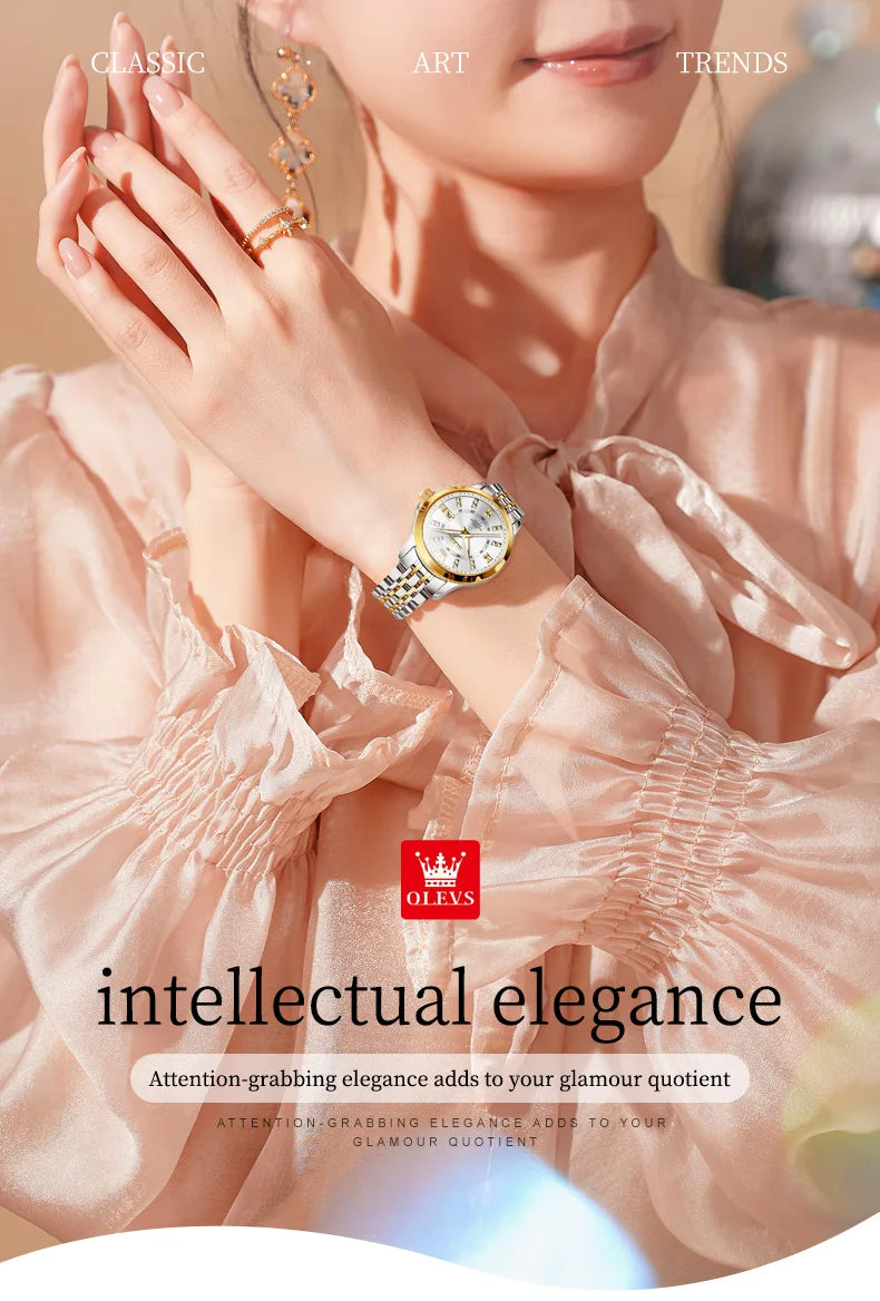 OLEVS 3620 Women Watch Luxury Brand Diamond Quartz Watch Fashion Automatic Calendar Waterproof Women Watch Bracelet Set Reloj