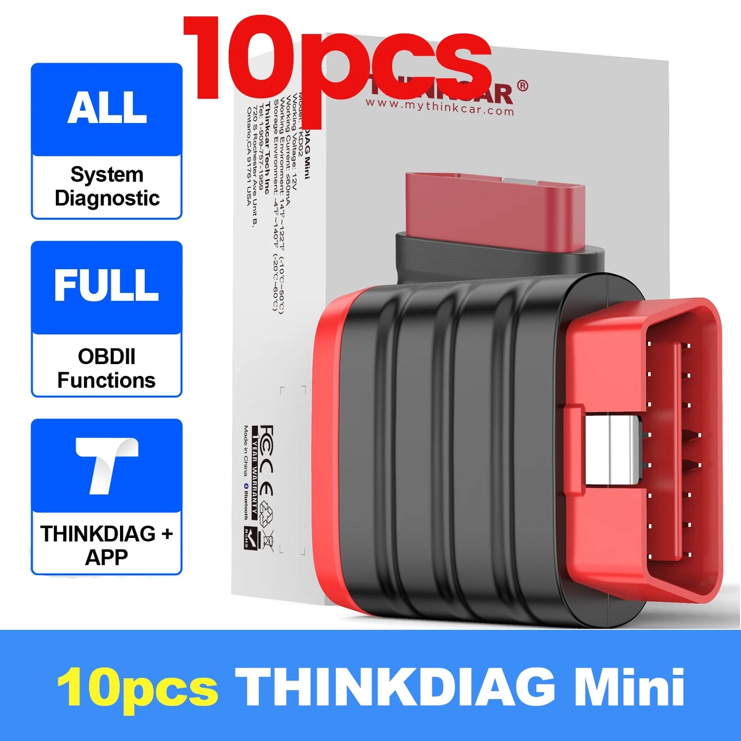 THINKCAR THINKDIAG Mini OBD2 Scanner Lifetime Free Update for All Cars Full System Diagnostic Scan Tool for iOS and Android