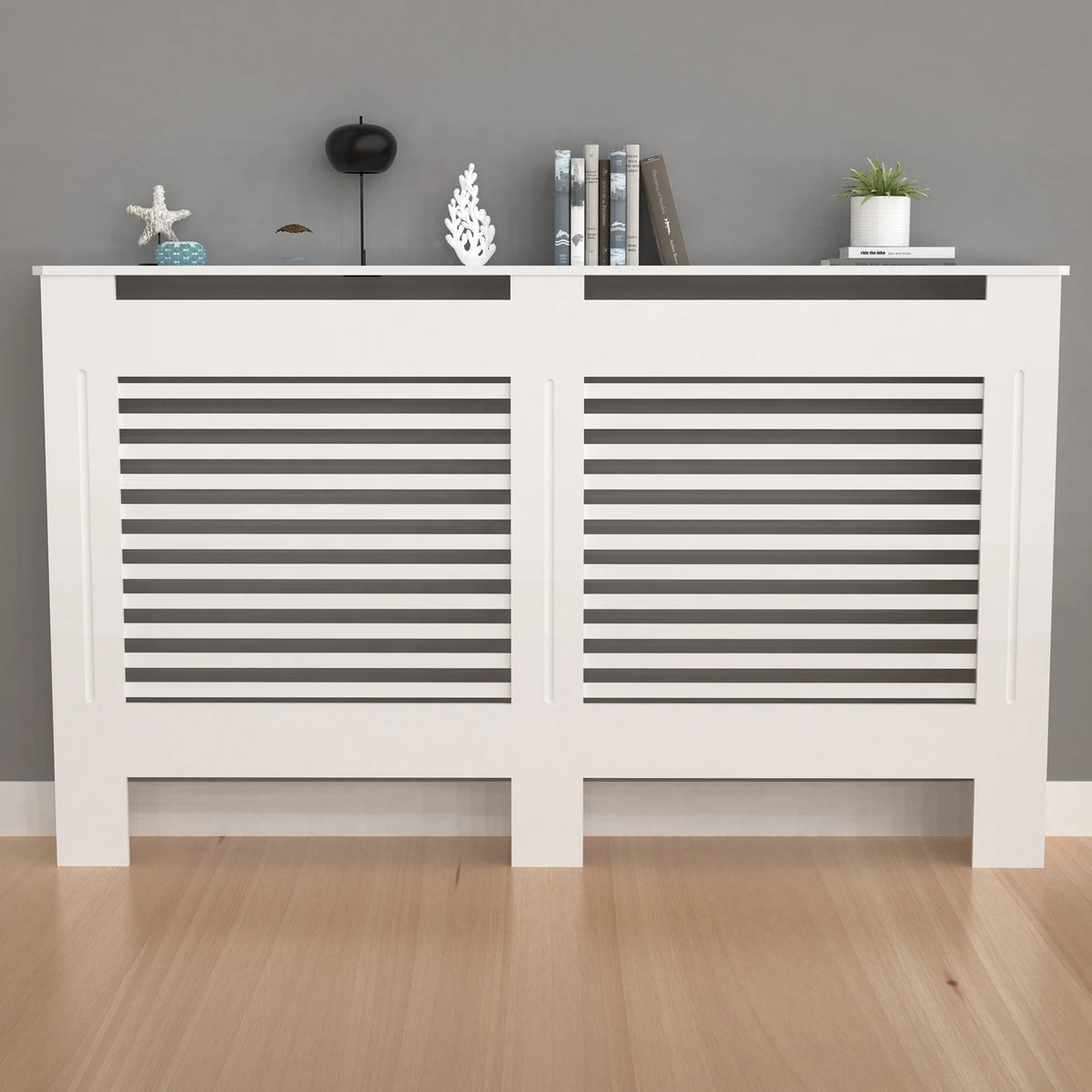 Modern MDF Wood Radiator Cover Cabinet With Ventilated Grill Shelf