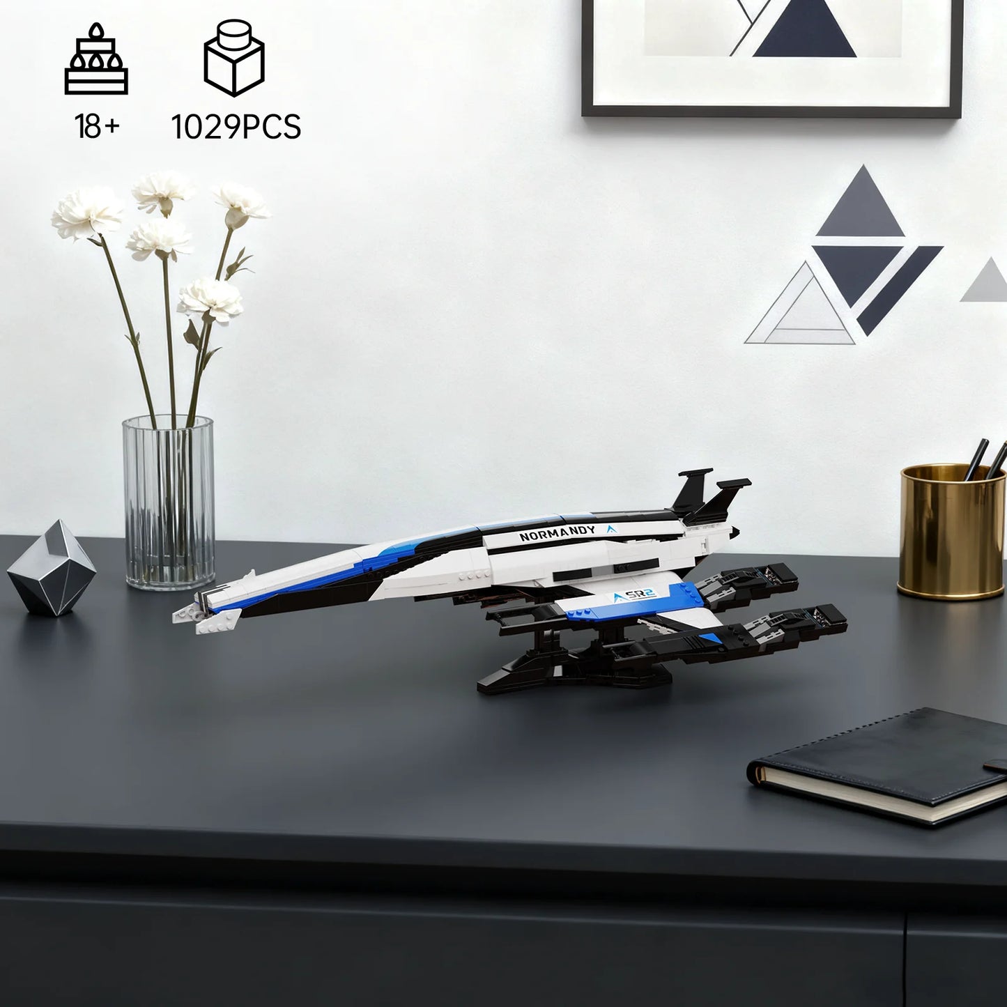 Normandy SR-2 Spaceship Building Blocks Set with Display Stand,Brithday Gifts for Fans Adults