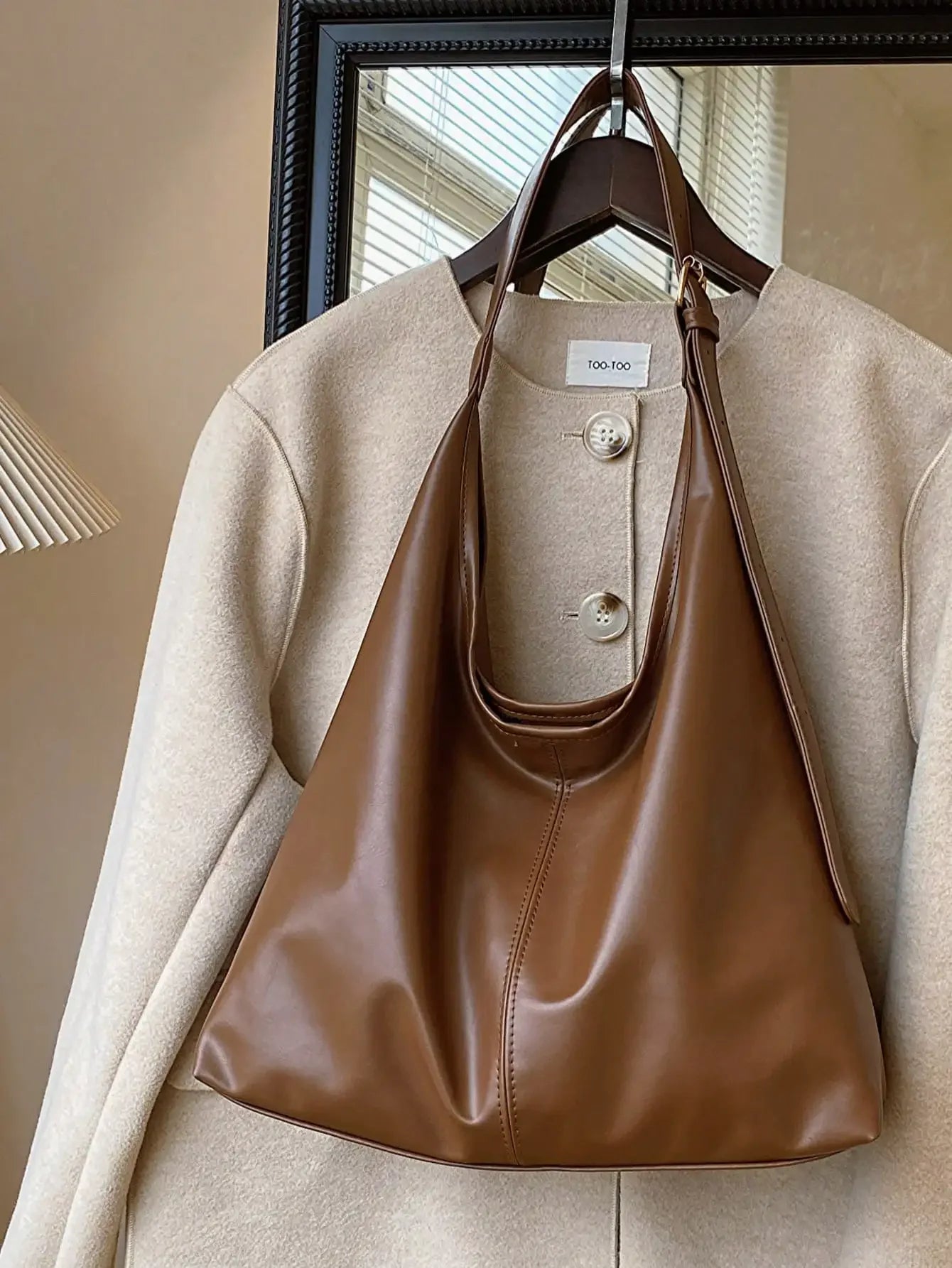 Large Capacity Solid Color Women's Shoulder Bag, Multifunctional Crossbody Bag, Women's Shoulder Tote Bag, Large Capacity Crossbody Tote Bag, Casual Work Bag
