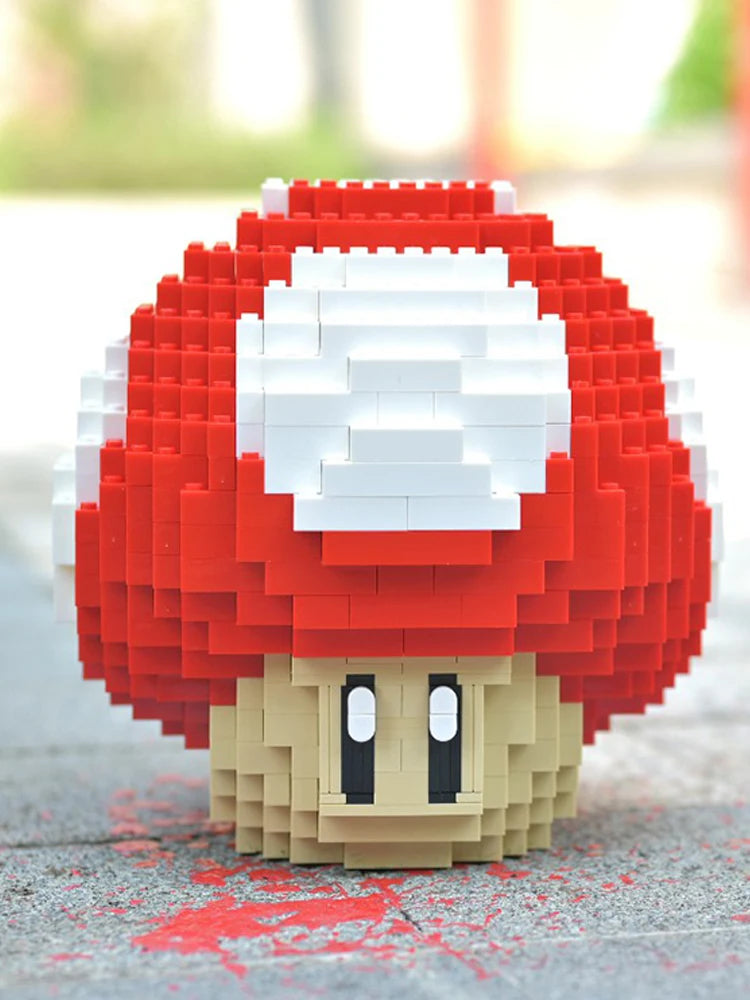 779PCS MOC Game Figures Red Green Mushroom Building Blocks Model Desktop Ornament Assembly Toys Collect Gifts for Kids Adult