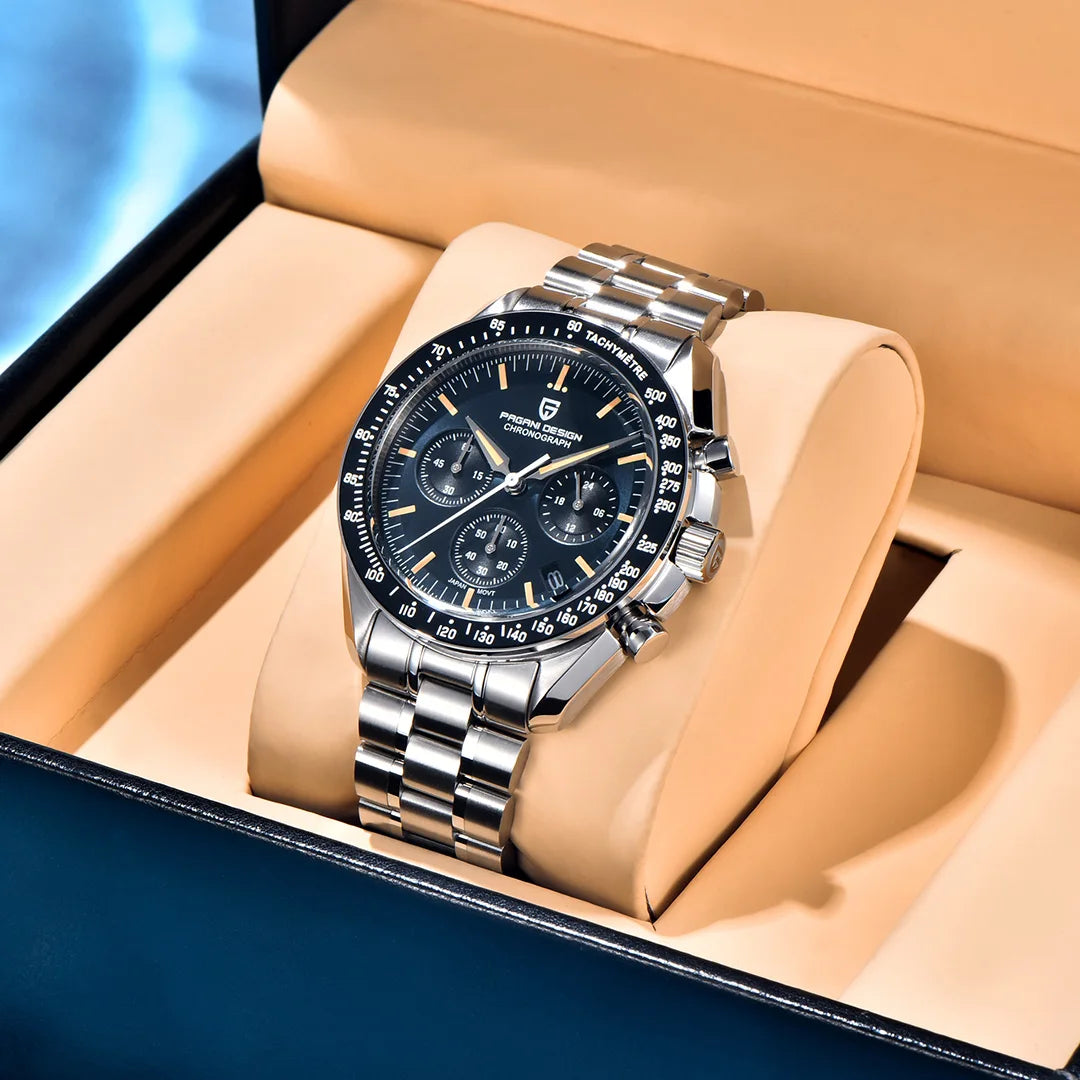 PAGANI DESIGN 1701 Moon Men's Watches Luxury Chronograph Quartz Watch For Men AR Sapphire Glass 100M Waterproof Wristwatch 2026