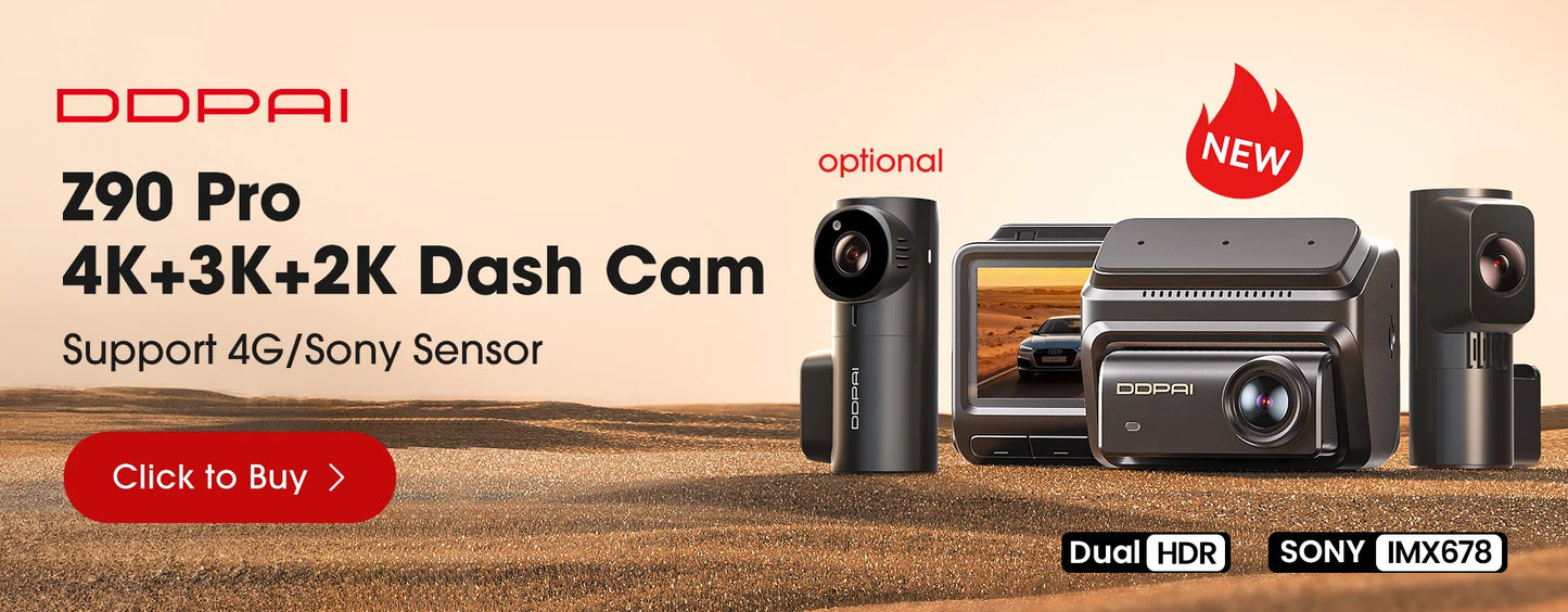 DDPAI Z50 Pro Dash Cam 4K Car DVR 3"IPS Screen 5GHz WiFi GPS ADAS 24H Parking Monitor Front and Rear Dashcam Car Camera