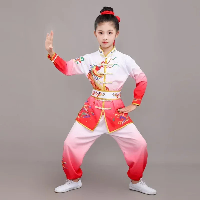 Chinese Kung Fu Uniform Children Wushu Sets Baby Martial Arts Costumes Girl Suit Perform Outfit Kids Clothes Boy Tai Chi Set