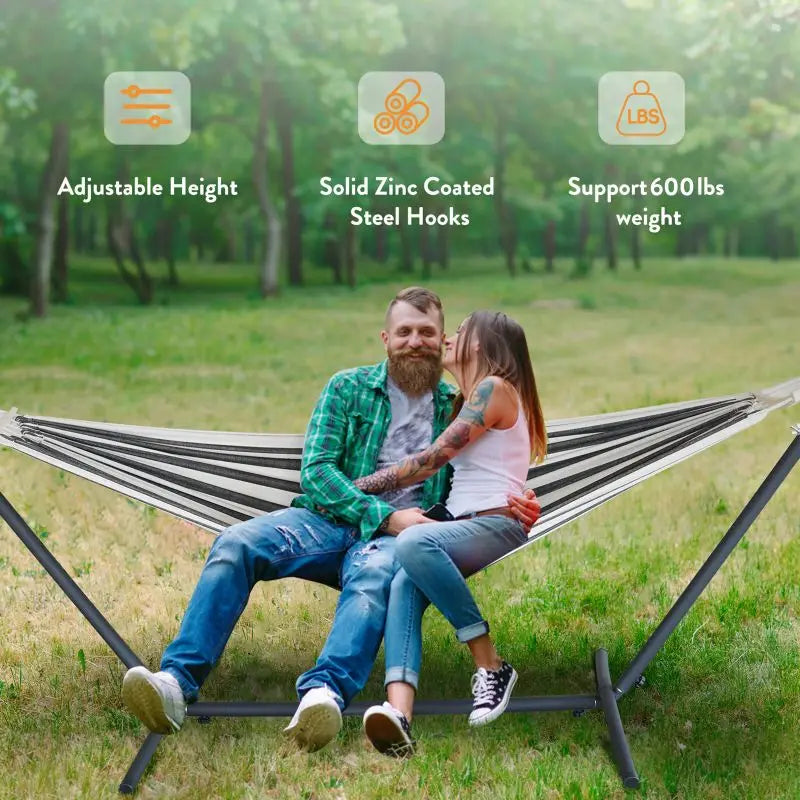 GYROOR Adjustable Outdoor Stand Hammock With Storage Bag