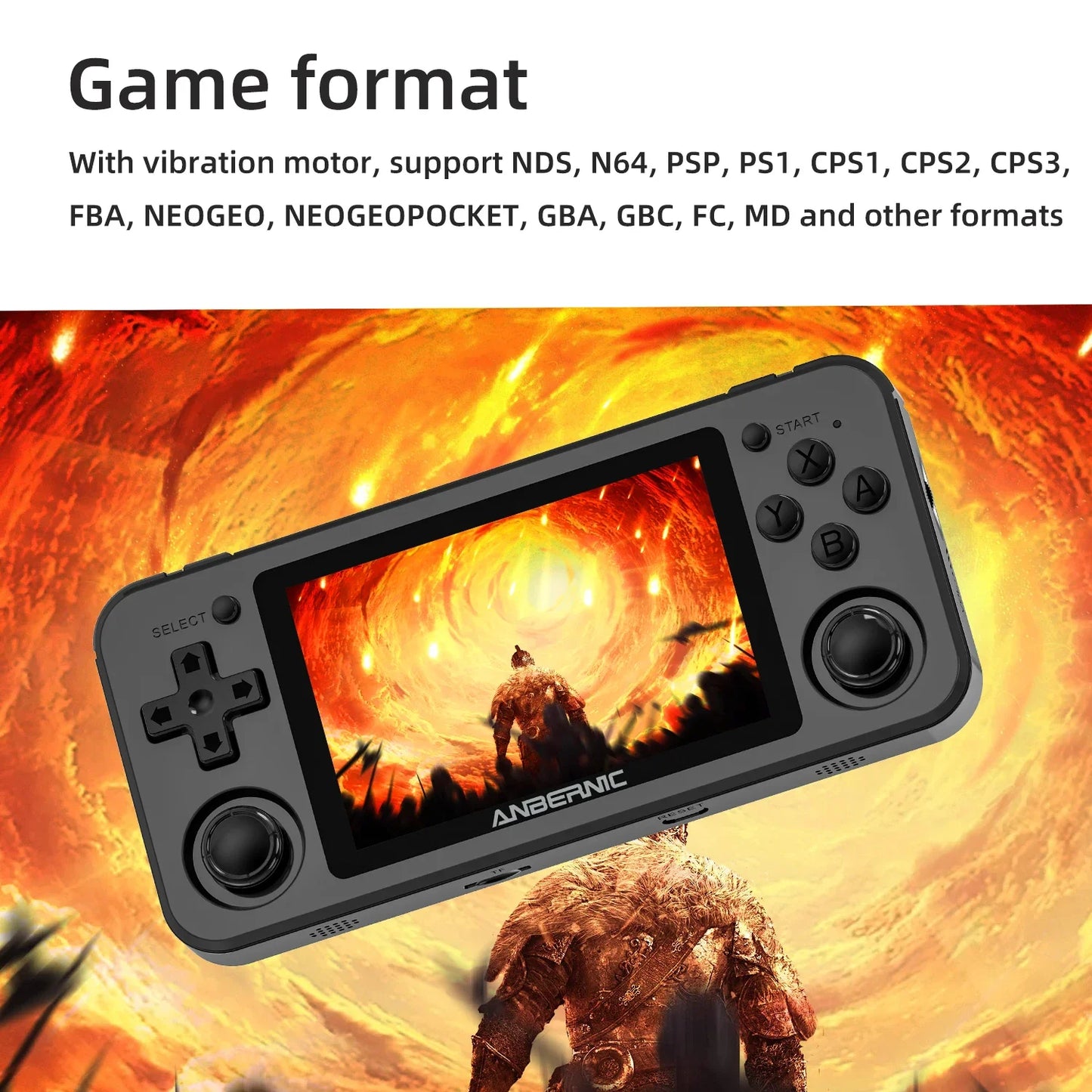 ANBERNIC RG351P Handheld Retro Game Console 3.5 Inch IPS Screen 64G TF Card 2500 Classic Games 3500 mAh Double 3D rocker Gift