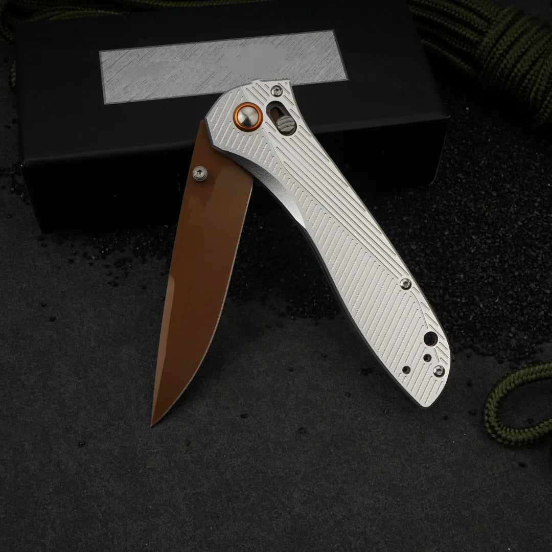 Factory Direct 710 Silver Handle Folding Pocket Knife, 9Cr18MoV Sharp Blade with Light Aviation Aluminum Handle, Custom Logo Engraving Supported, Gift Knife for Birthday & Holiday, Wholesale & Retail Available, US Local Wareh