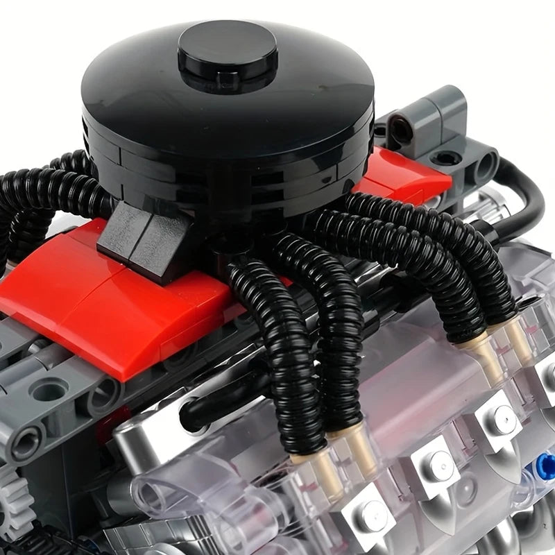 487PCS LSX454 V8 Engine Building Blocks Model Simulated Gearbox Assembly Technical Bricks Toys Ornaments For Boys Adult Gifts