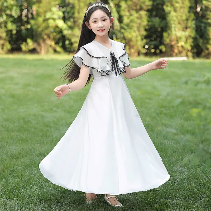 Fashion Chiffon Boho Girls Dresses Bohemian Beach Kids Clothing Vestido Girl Outfit Robe Fille Casual Maxi Children Dress Summer