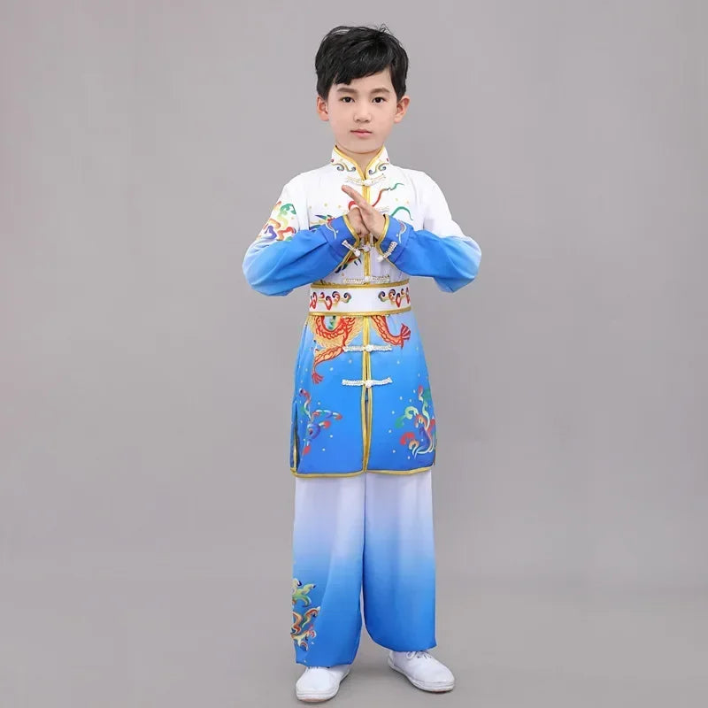 Chinese Kung Fu Uniform Children Wushu Sets Baby Martial Arts Costumes Girl Suit Perform Outfit Kids Clothes Boy Tai Chi Set