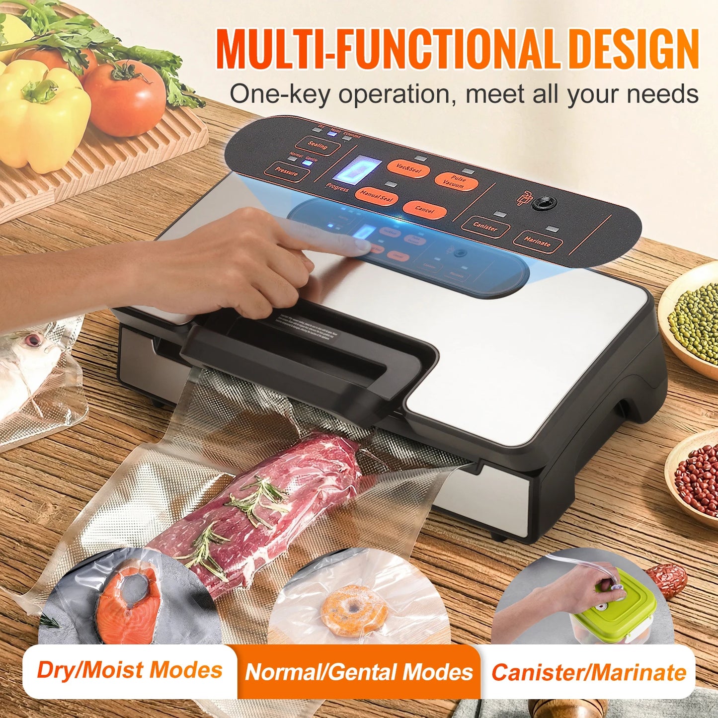 SucceBuy Vacuum Sealer Machine 130W 12V With Free Bags