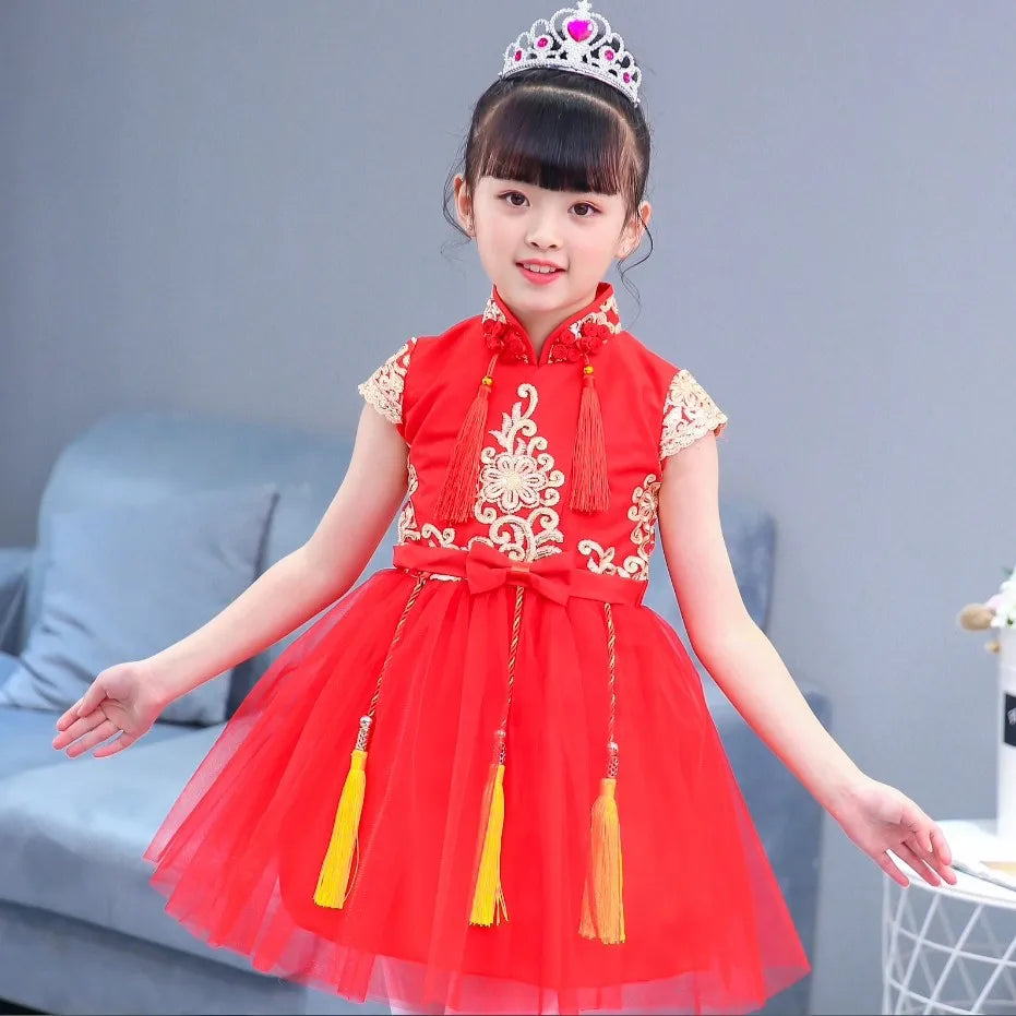 Kids Dresses for Girls Clothes Chinese New Year Dress Baby Princess Hanfu Party Cosplay Performance Costumes Children Clothing