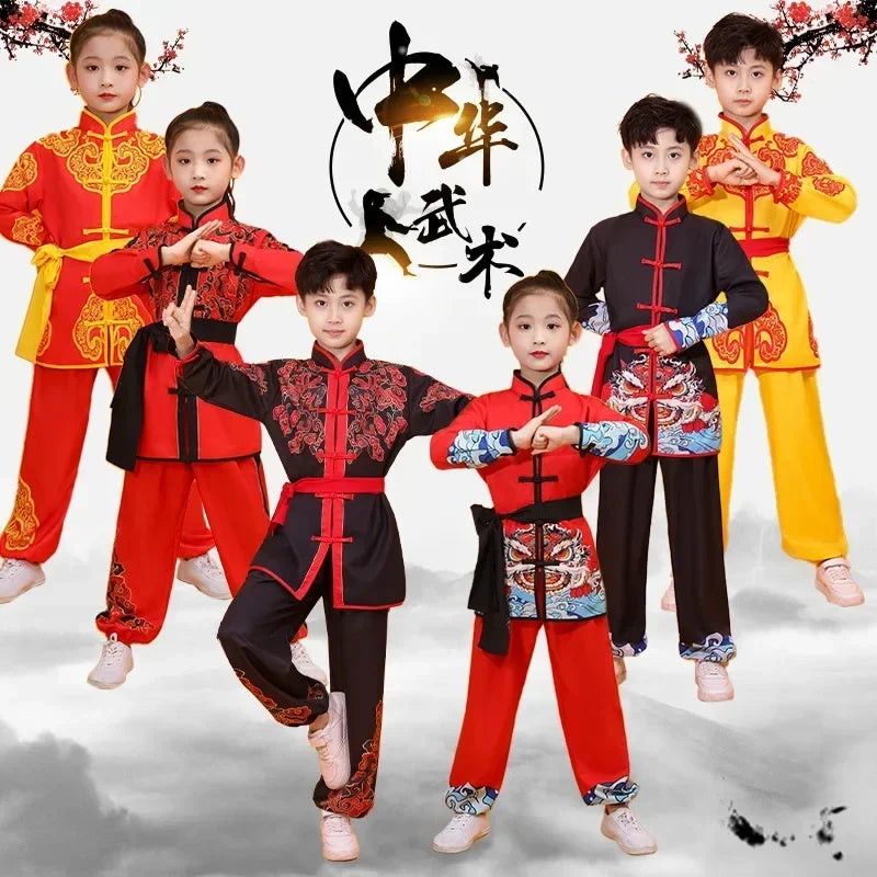 Chinese Kung Fu Uniform Children Wushu Sets Baby Martial Arts Costumes Girl Suit Perform Outfit Kids Clothes Boy Tai Chi Set