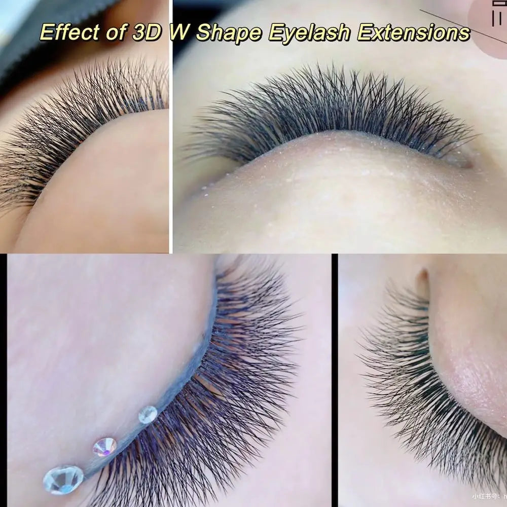 NAGARAKU Ship from USA 10 Cases W Shape 3D 4D 5D Eyelashes Free Tax Fast Shipping Delivery in 2-5 days Mix8-15mm Size