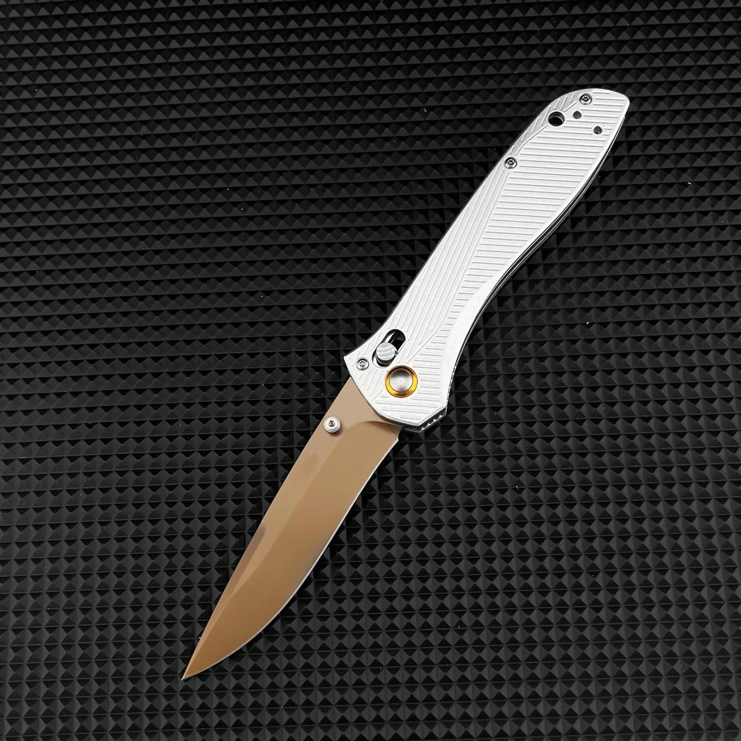 Factory Direct 710 Silver Handle Folding Pocket Knife, 9Cr18MoV Sharp Blade with Light Aviation Aluminum Handle, Custom Logo Engraving Supported, Gift Knife for Birthday & Holiday, Wholesale & Retail Available, US Local Wareh
