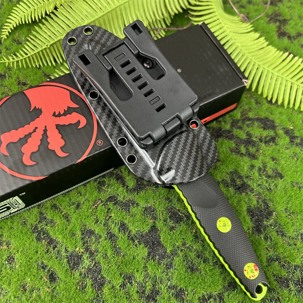 Fixed Blade Knife with 8Cr13Mov Steel Blade Nylon Fiber Handle Full-Tang with Kydex Sheath, Durable Outdoor Fishing Tool EDC