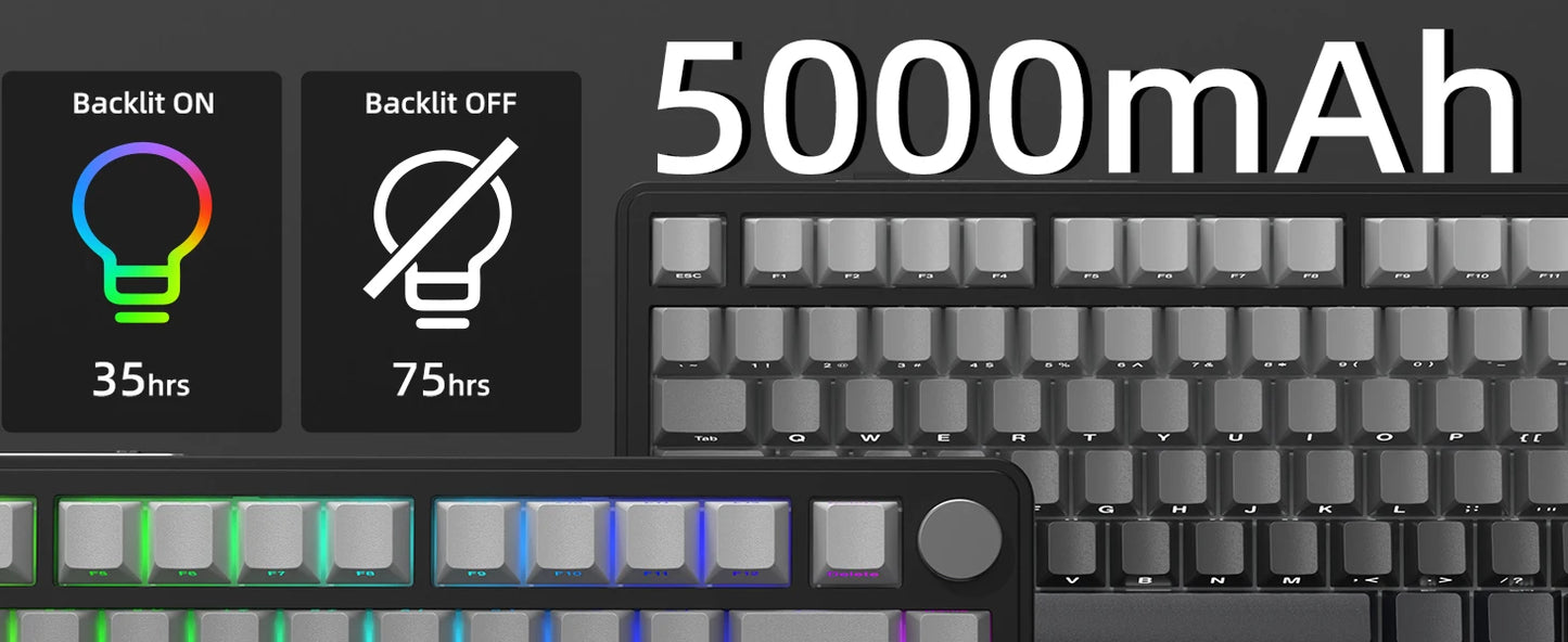 ATTACK SHARK X85 Wireless Mechanical Gaming Keyboard,TKL 82 Keys,Gasket Structure,Knob,RGB Hot Swappable Custom Keyboard
