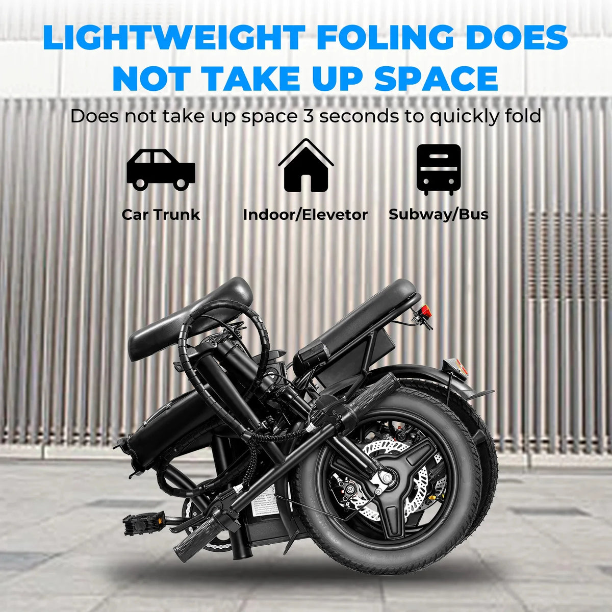 Adult and Adolescent Electric Bicycles, 20MPH, 560W Motor, 48V Detachable Battery, 14 inch Folding Electric Bicycle, Up to 25-32 Miles Long, Commuter Electric Bike