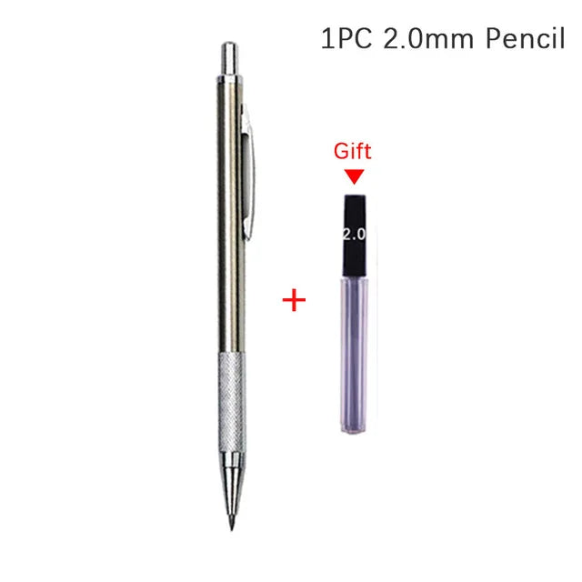 Mechanical Pencil Set Full Metal – Professional Art Drawing Automatic Pencil with Leads, Smooth Writing Sketching Tool for Office School Students