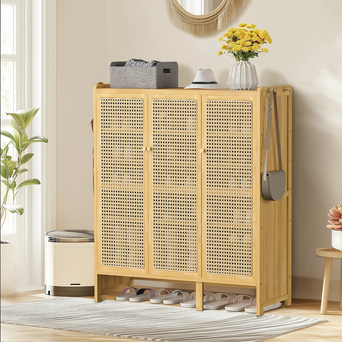 Wisfor Bamboo Shoe Rack Organizer 6 Tier Shelves Entryway Storage