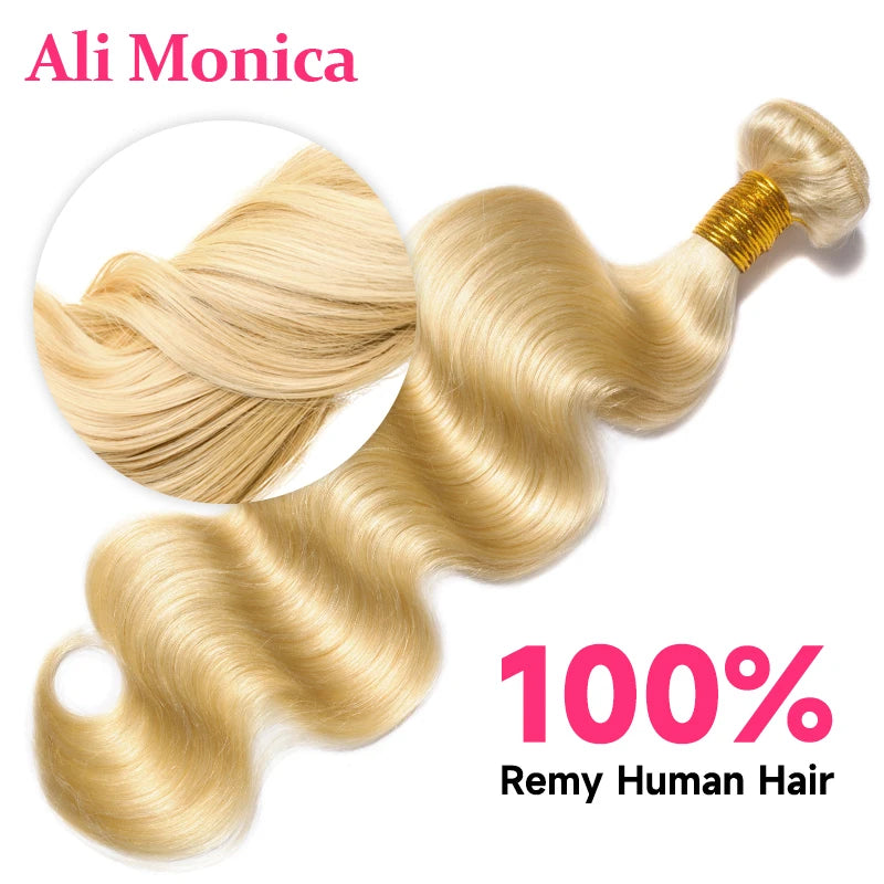 613 Blonde Body Wave Straight Human Hair Bundles 40 Inches Colored Brazilian Hair Extension Free Shipping on Sale Clearance