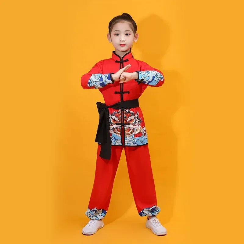 Chinese Kung Fu Uniform Children Wushu Sets Baby Martial Arts Costumes Girl Suit Perform Outfit Kids Clothes Boy Tai Chi Set