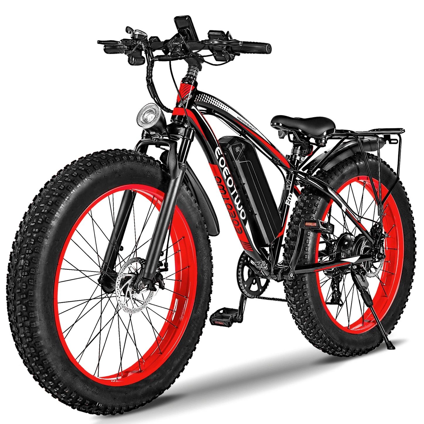 EOEOTWO 26" Fat Tire Electric Bike for Adults, 1000W Motor 1500W Peak, 48V 15Ah Battery, 34 MPH Max Speed, Up to 60 Miles Long Range