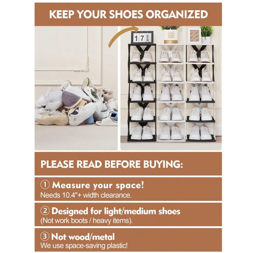 Multi-tier Vertical Shoes Storage Rack 6-9 Layers X-shaped Detachable Plastic Shoe Organizer Lightweight Easy Disassembly Household Space Saving Shoe Shelf Stackable Design Footwear Storage Holder For Indoor Home Bedroom Entr