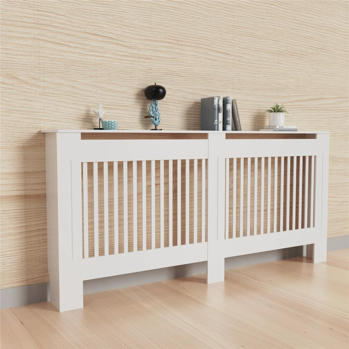 Modern MDF Wood Radiator Cover Cabinet With Ventilated Grill Shelf