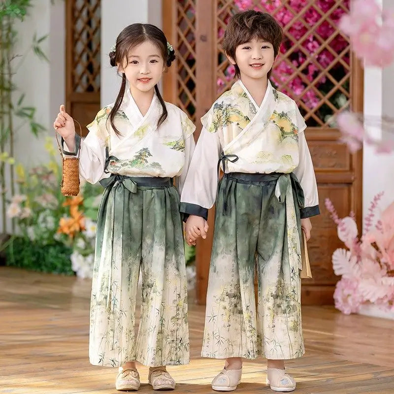 Chinese Hanfu Children Clothing Cosplay Performance Costume Kids Clothes Ethnic Style Children's Sets Girl Suit Two Piece Boy