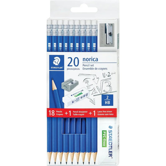Pre-Sharpened Wood Cased Graphite Pencils Set of 18 HB #2 with Eraser and Sharpener Break-Resistant Strong Lead for Smooth Writing Sketching Drawing School Exams Office Work Homework Art Supplies Perfect for Students