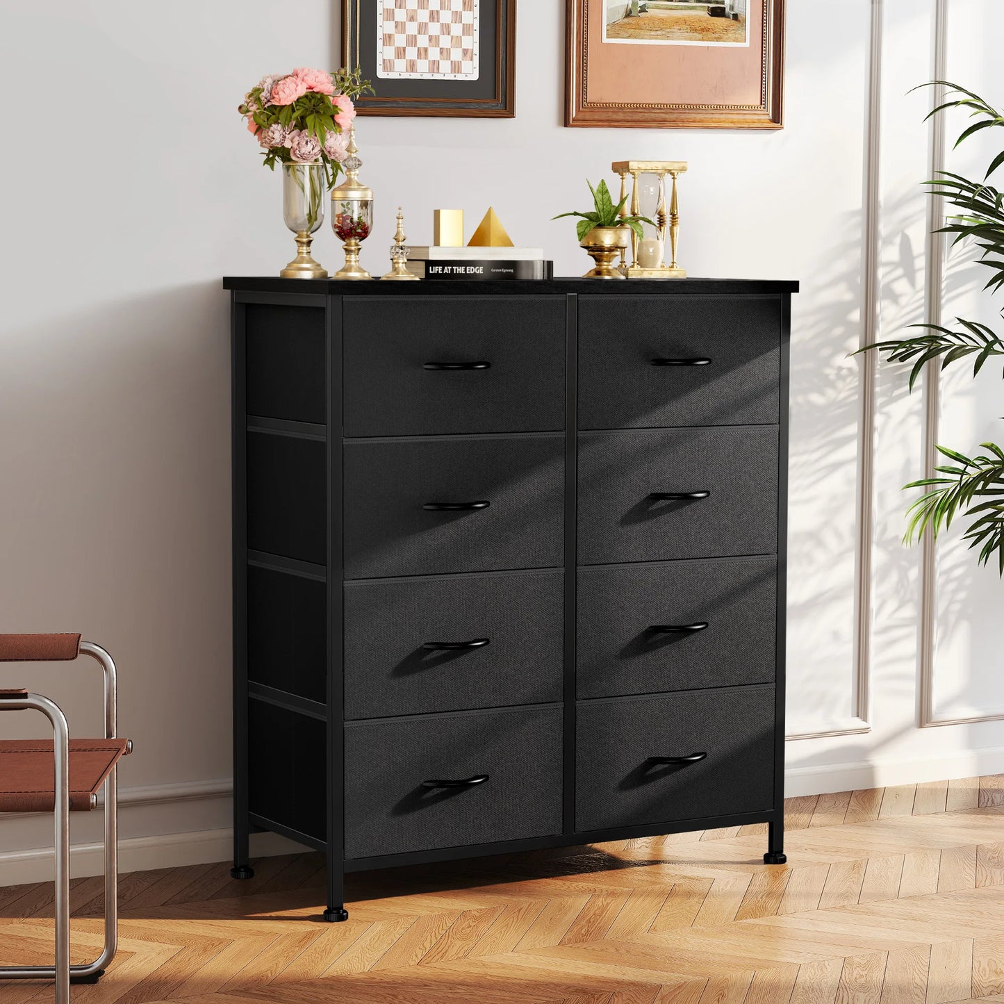 JHK Kids Wardrobe Dresser With 8 Drawers Steel Frame