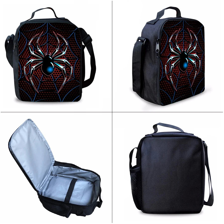 Spider Pattern Three Piece Set Backpacks For Boy And Girls Best Gifts 3D Cartoon School Backpack For Children