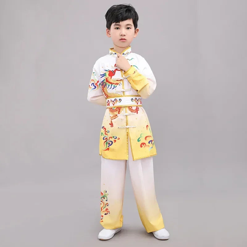 Chinese Kung Fu Uniform Children Wushu Sets Baby Martial Arts Costumes Girl Suit Perform Outfit Kids Clothes Boy Tai Chi Set