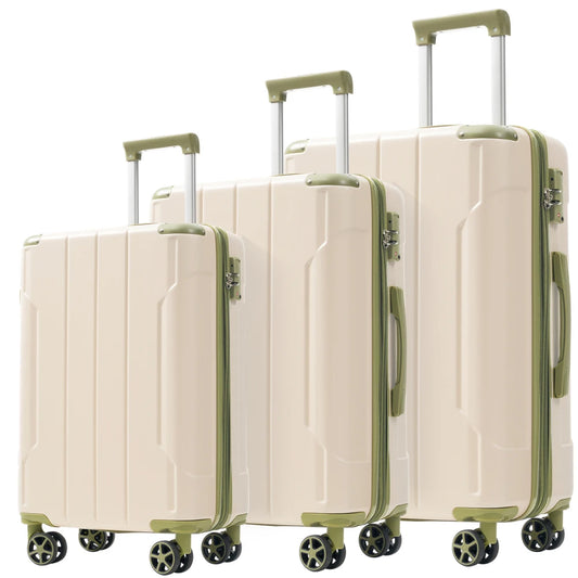 Luggage Set 3 Pcs Hardshell Suitcases, TSA Lock, Lightweight Travel Luggage 20" Carry on 24" 28" Checked for Family Trips