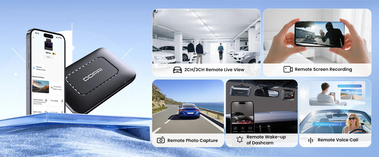 DDPAI Z50 Pro Dash Cam 4K Car DVR 3"IPS Screen 5GHz WiFi GPS ADAS 24H Parking Monitor Front and Rear Dashcam Car Camera
