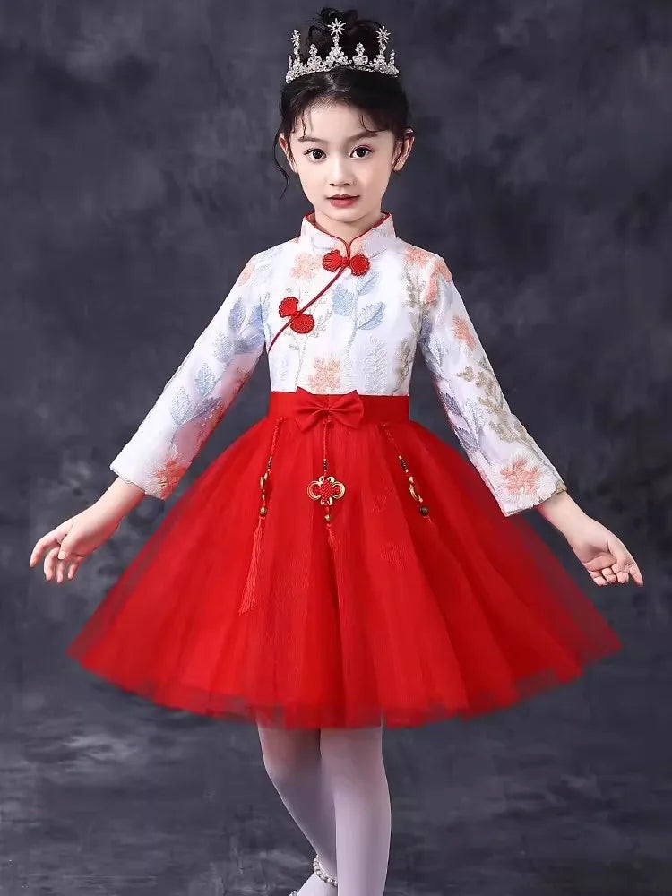 Kids Dresses for Girls Clothes Chinese New Year Dress Baby Princess Hanfu Party Cosplay Performance Costumes Children Clothing