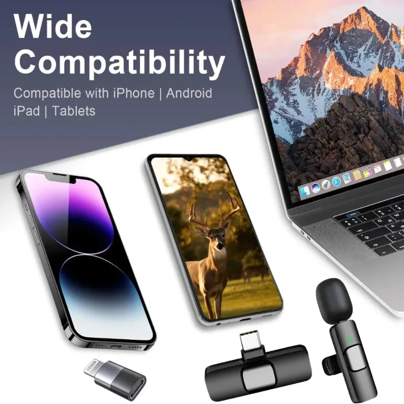 LISM Wireless Lavalier Microphones Two Pack Clip-On For iPhone Android