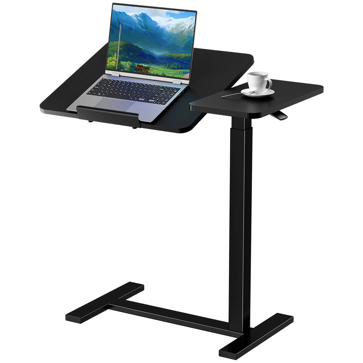 JHK Overbed Bedside Flip Lap Desk with Wheels and Tilt Top Adjustable Height Home Use Bed Table Mobile Standing Desk For Bedroom