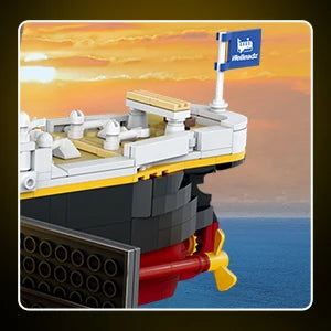 Titanic Building Set with LED-2 in 1 Titanic Ship Mini Block Ship Model with Glacier Display Stand Toy Gift for Adults Kids10+