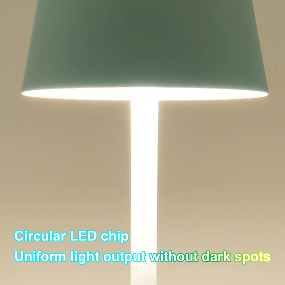 Alloet Cordless Table Lamp USB Rechargeable Dimmable Ambience Three Color