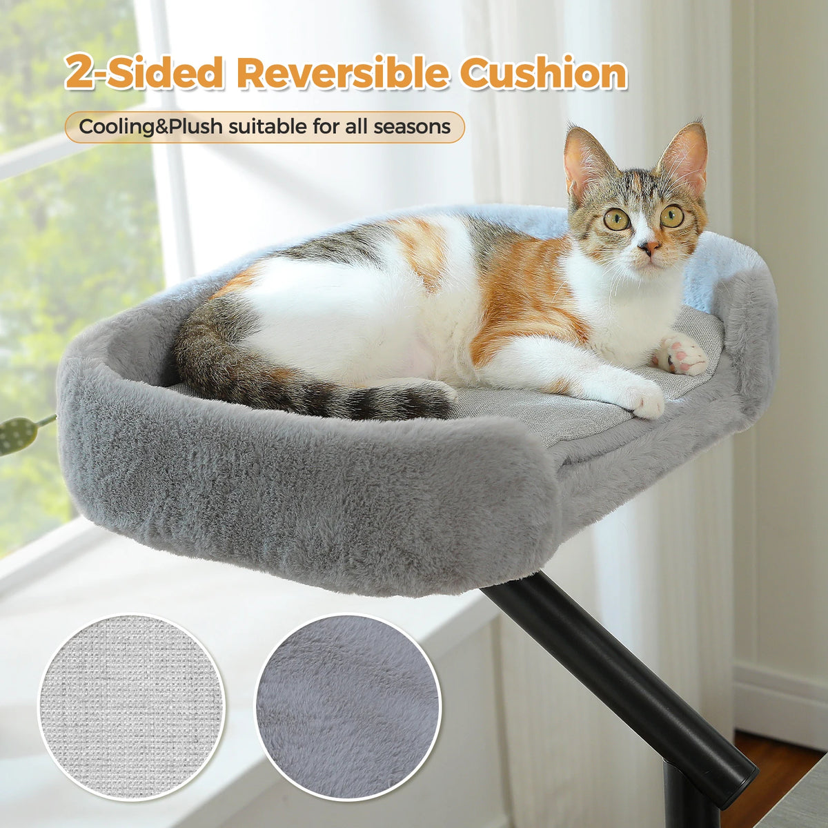 PAWZ Road Adjustable Cat Desk Bed With Plush Hammock