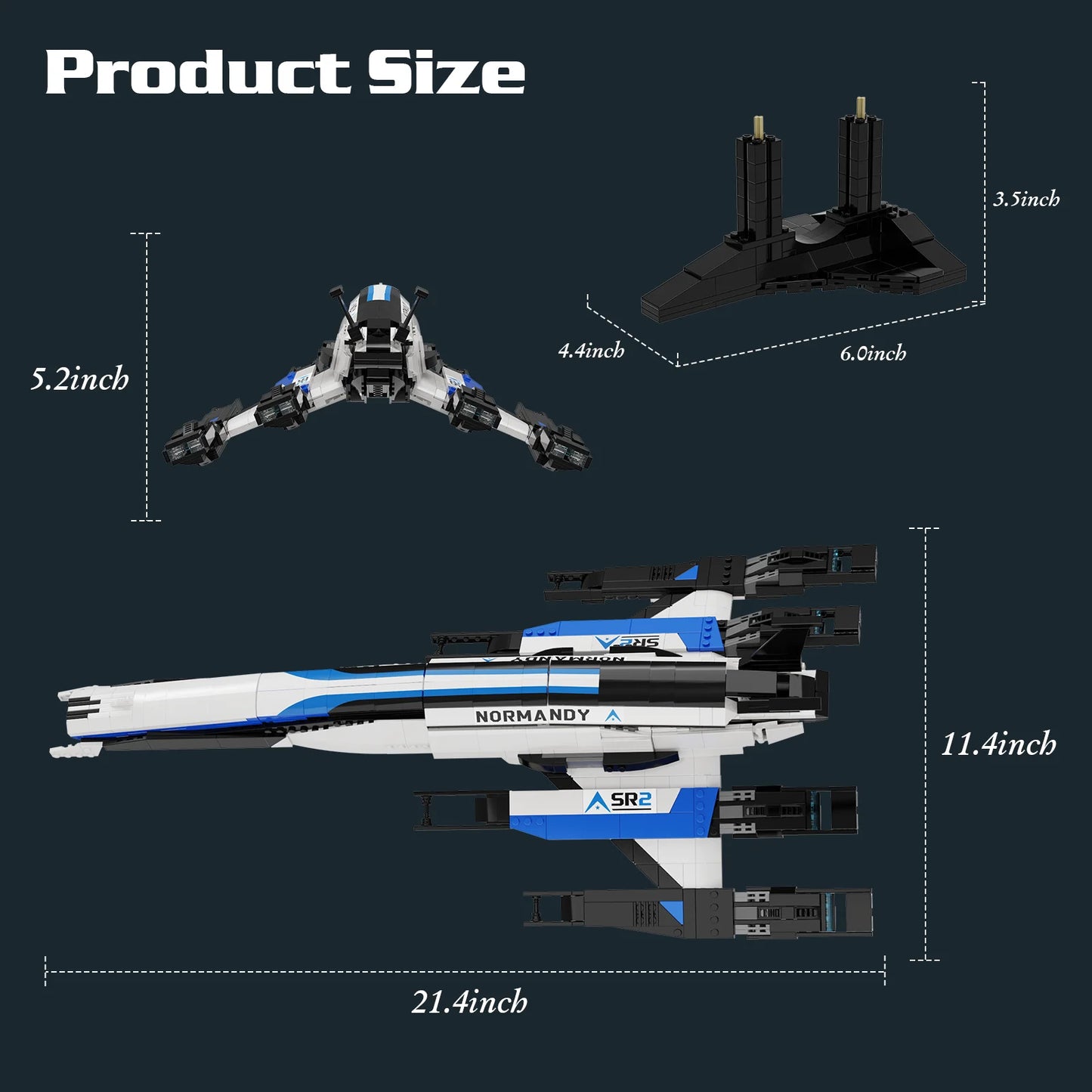 Normandy SR-2 Spaceship Building Blocks Set with Display Stand,Brithday Gifts for Fans Adults