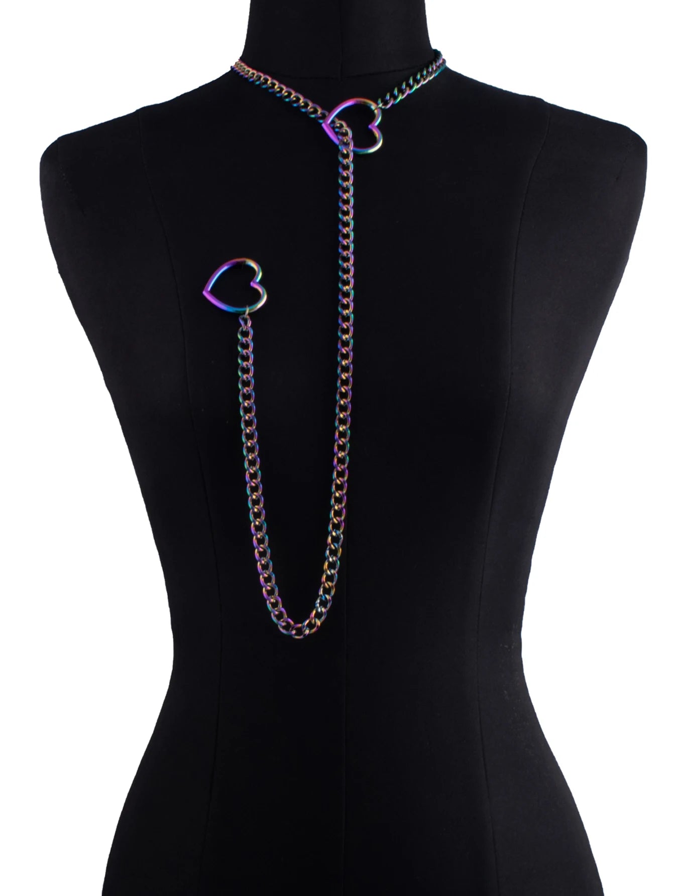 Heart Slip Chain Necklace For Women Fashion Punk Rock Goth Choker Jewelry Accessories