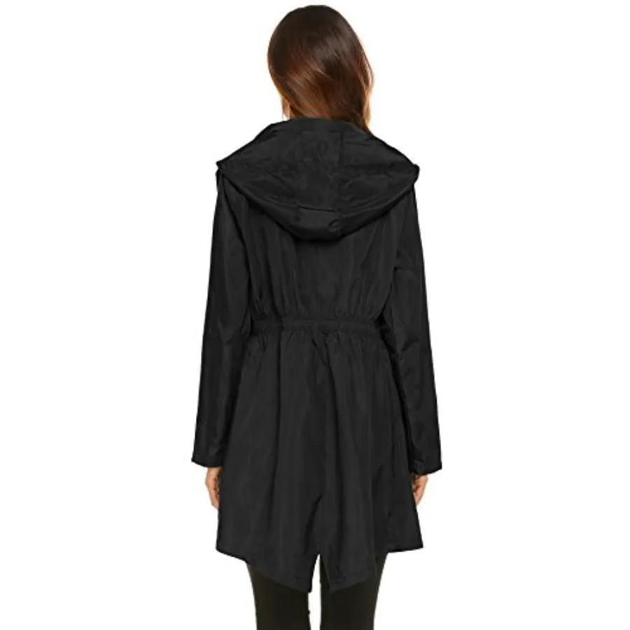 Lomon Women Waterproof Lightweight Rain Jacket Active Outdoor Hooded Raincoat