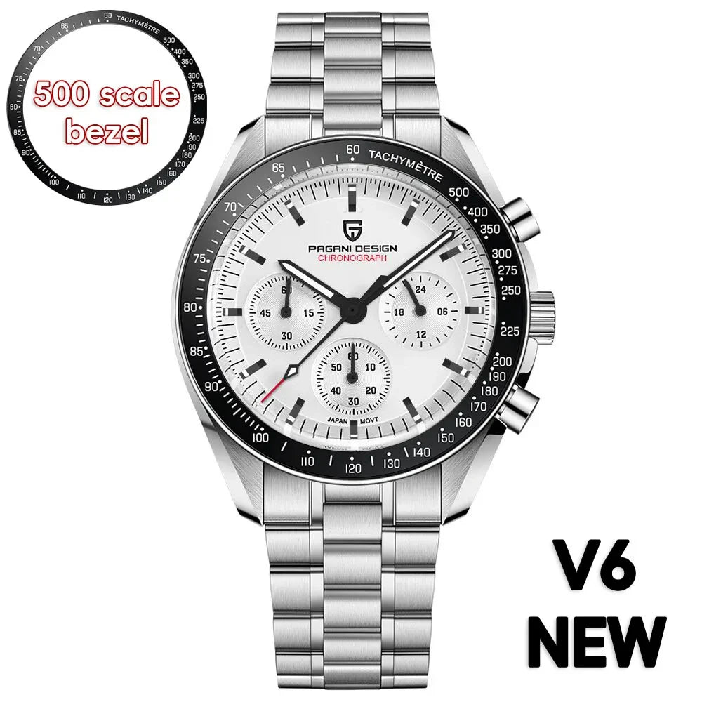 PAGANI DESIGN 1701 Moon Men's Watches Luxury Chronograph Quartz Watch For Men AR Sapphire Glass 100M Waterproof Wristwatch 2026