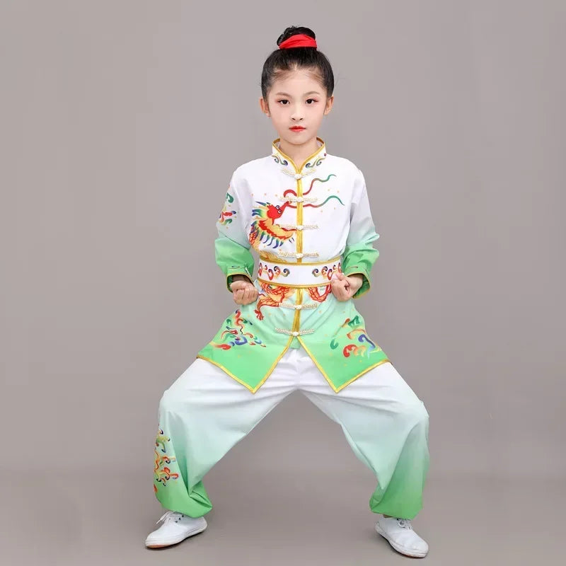 Chinese Kung Fu Uniform Children Wushu Sets Baby Martial Arts Costumes Girl Suit Perform Outfit Kids Clothes Boy Tai Chi Set