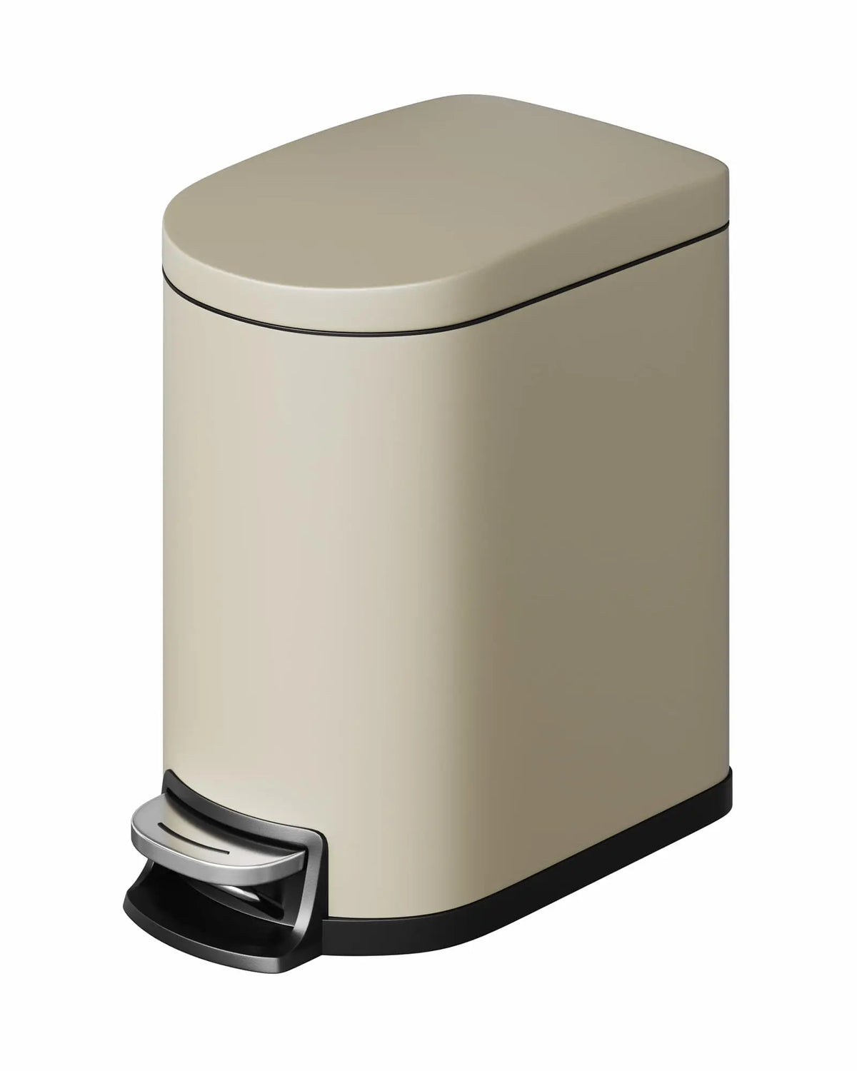 1.6 Gal Step-On Trash Can, Stainless Steel Small Bathroom Garbage Bin with Soft Close Lid, Slim Space-Saving Design, Removable Inner Bucket for Bathroom, Bedroom, Office