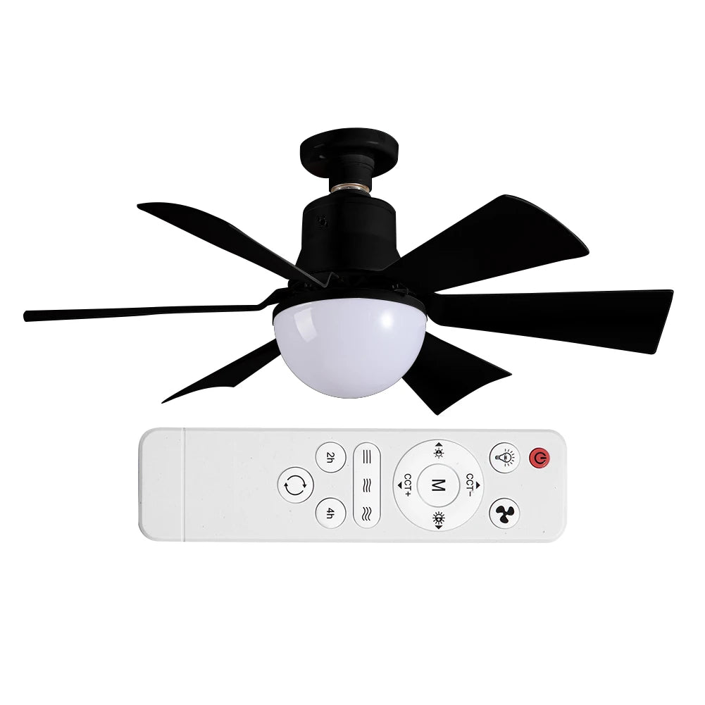 Ceiling Fan Light with Remote 3 Gear Wind Speed Socket Ceiling Fan Dimmable Light Bulb Fan for Living Room Bedroom